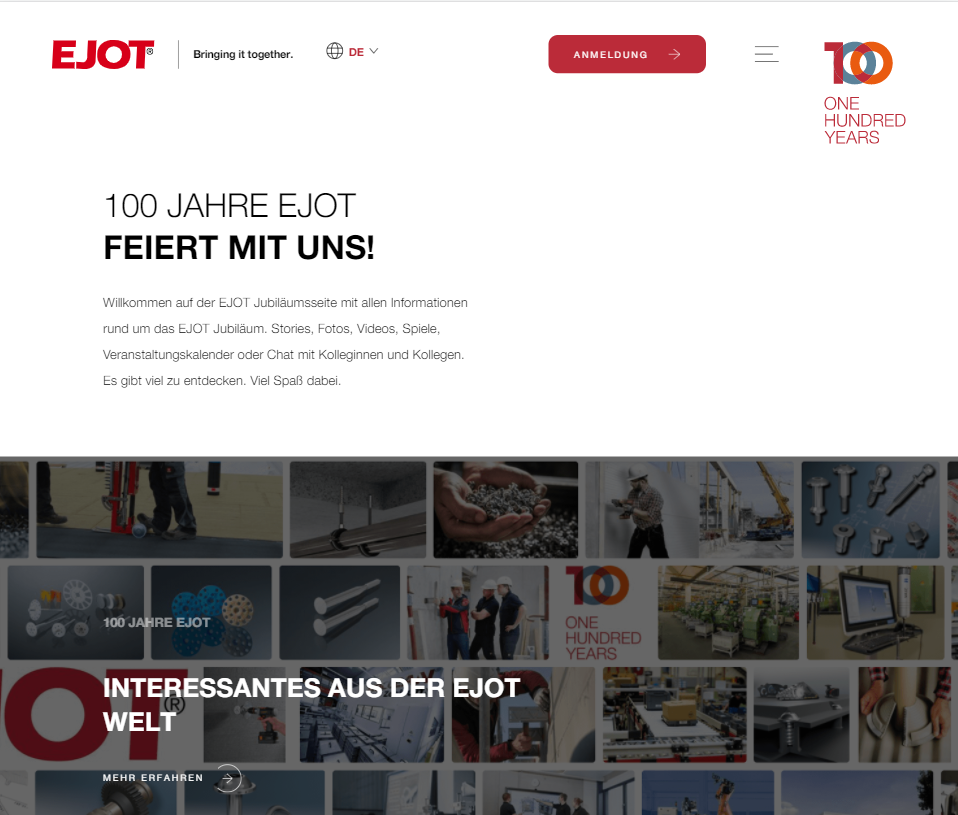 EJOT 100 Jahre Plattform